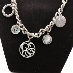 Guess 32" Necklace with Guess Medallion Charms and 2 Inch Extender
